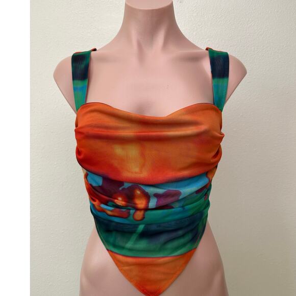 Miaou Multicolor Mesh Bandana Cowl Tank Top Women’s S - Picture 5 of 15